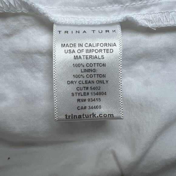 Trina Turk Thalia White Eyelet Romper Women’s Size 4 Resort Vacation Cocktail - Picture 7 of 8